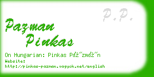 pazman pinkas business card
